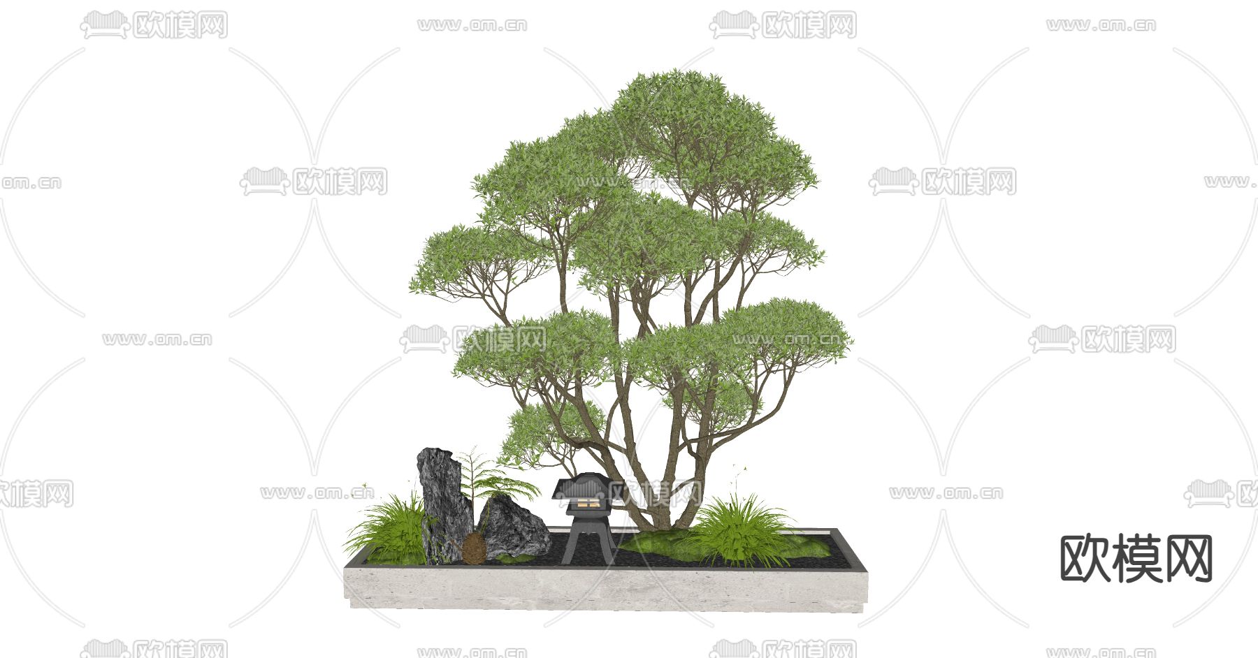 景观树 盆景 盆栽su模型下载（渲染图1）