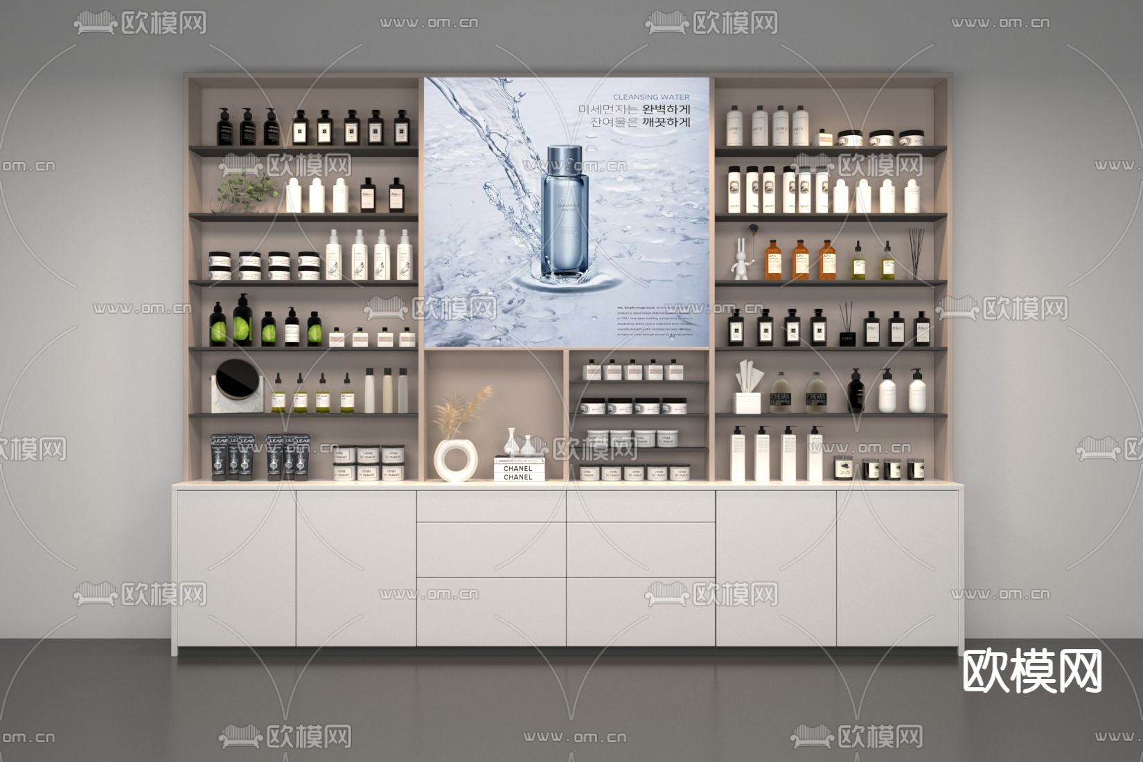 美妆展柜 护肤品货柜3d模型下载