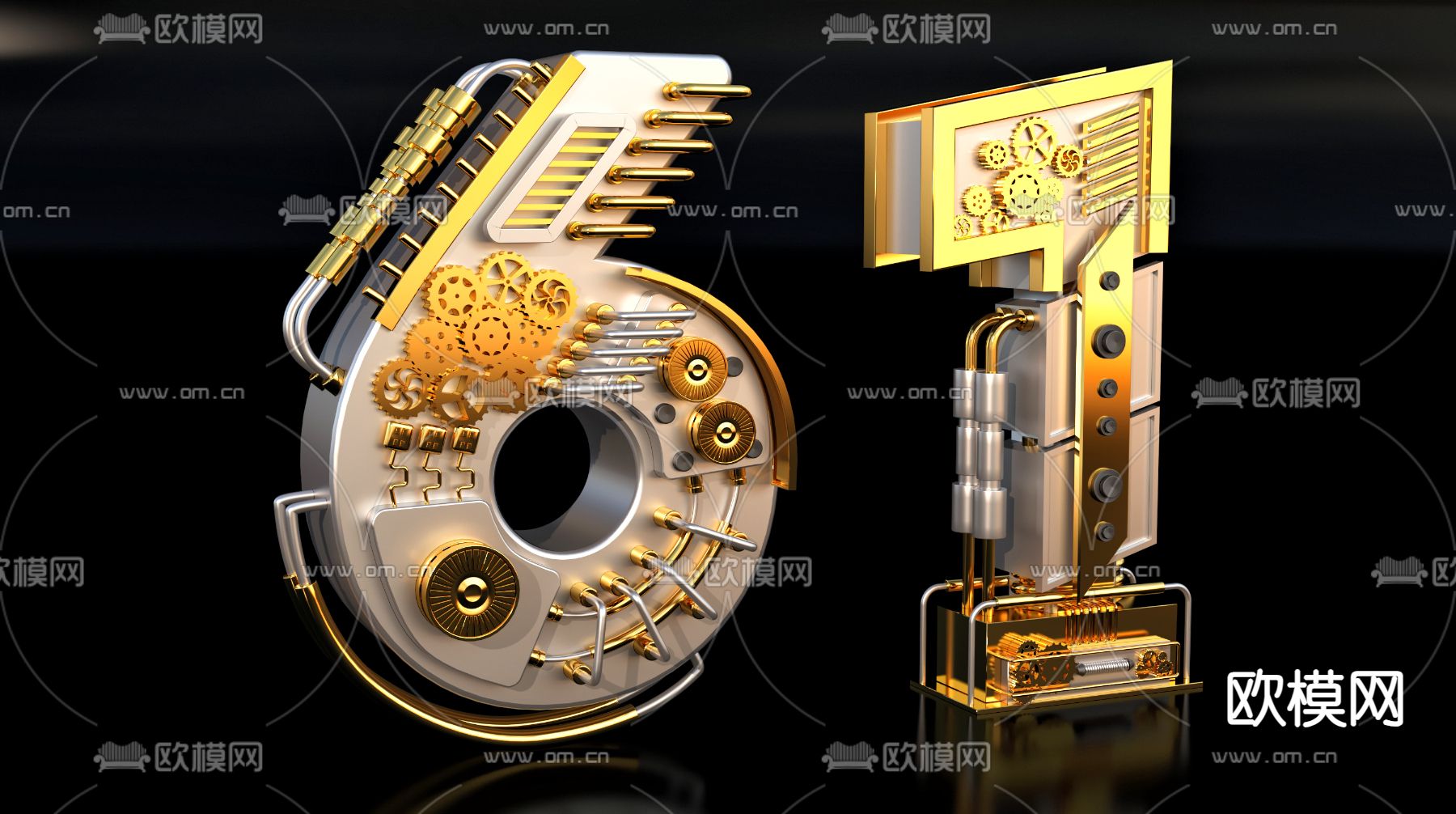 现代美陈雕像 61节日美陈su模型下载（渲染图2）