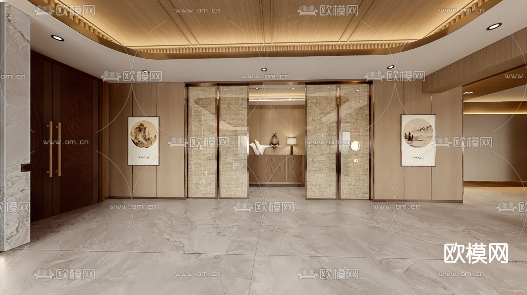 会所走廊 过道3d模型下载（渲染图4）