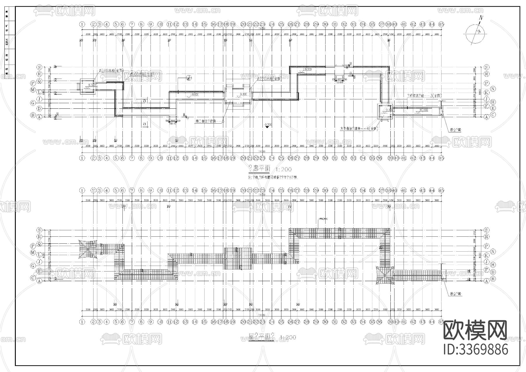 古建长廊建筑cad大样图下载（渲染图1）