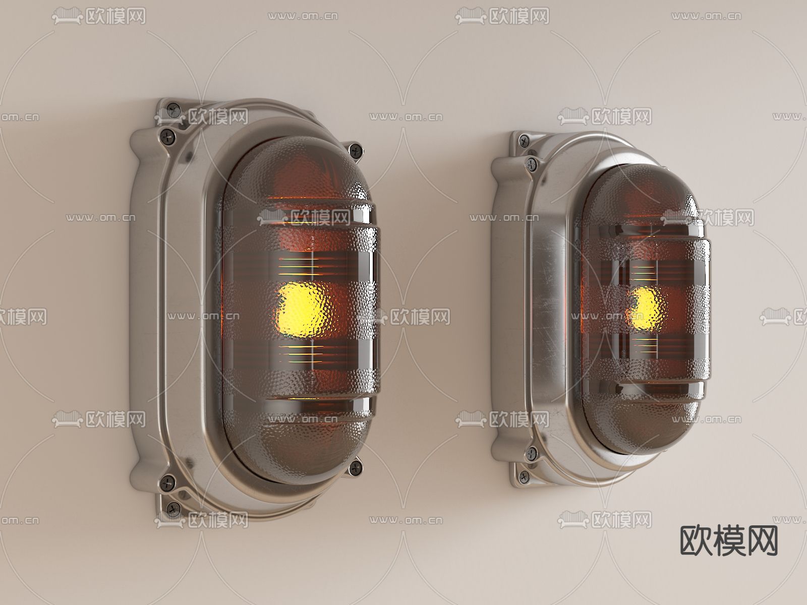 工业风壁灯su模型下载（渲染图2）