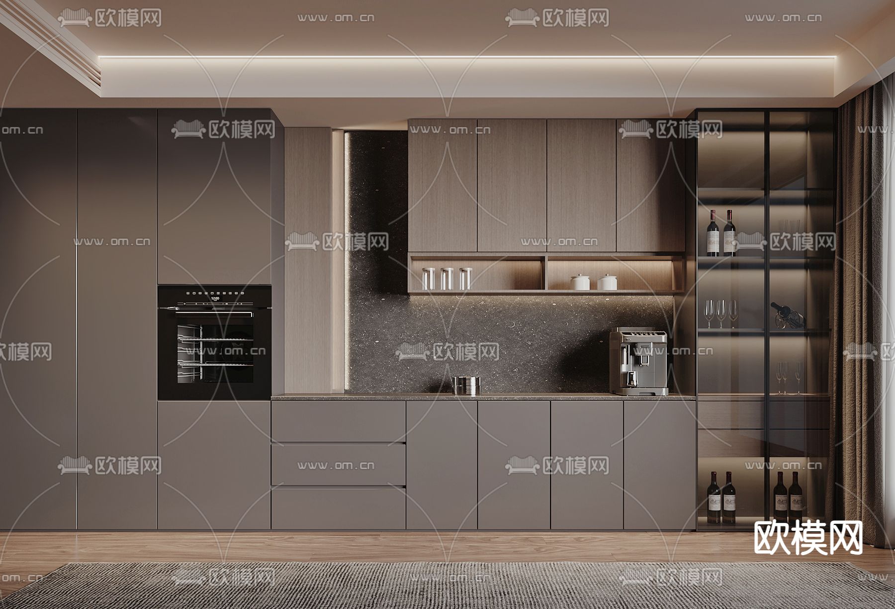 现代餐边柜 橱柜3d模型下载