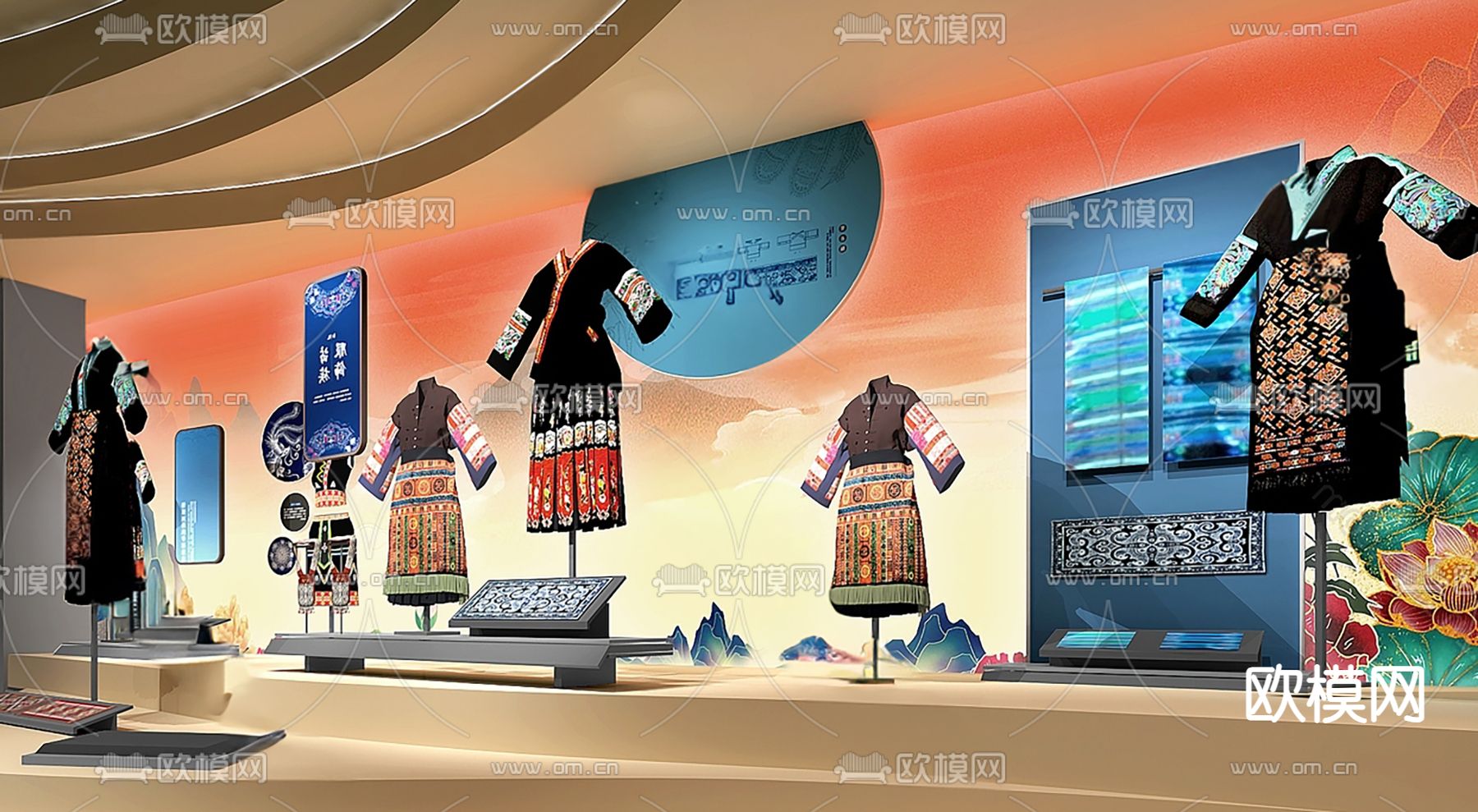 非遗博物馆 展厅su模型下载（渲染图3）