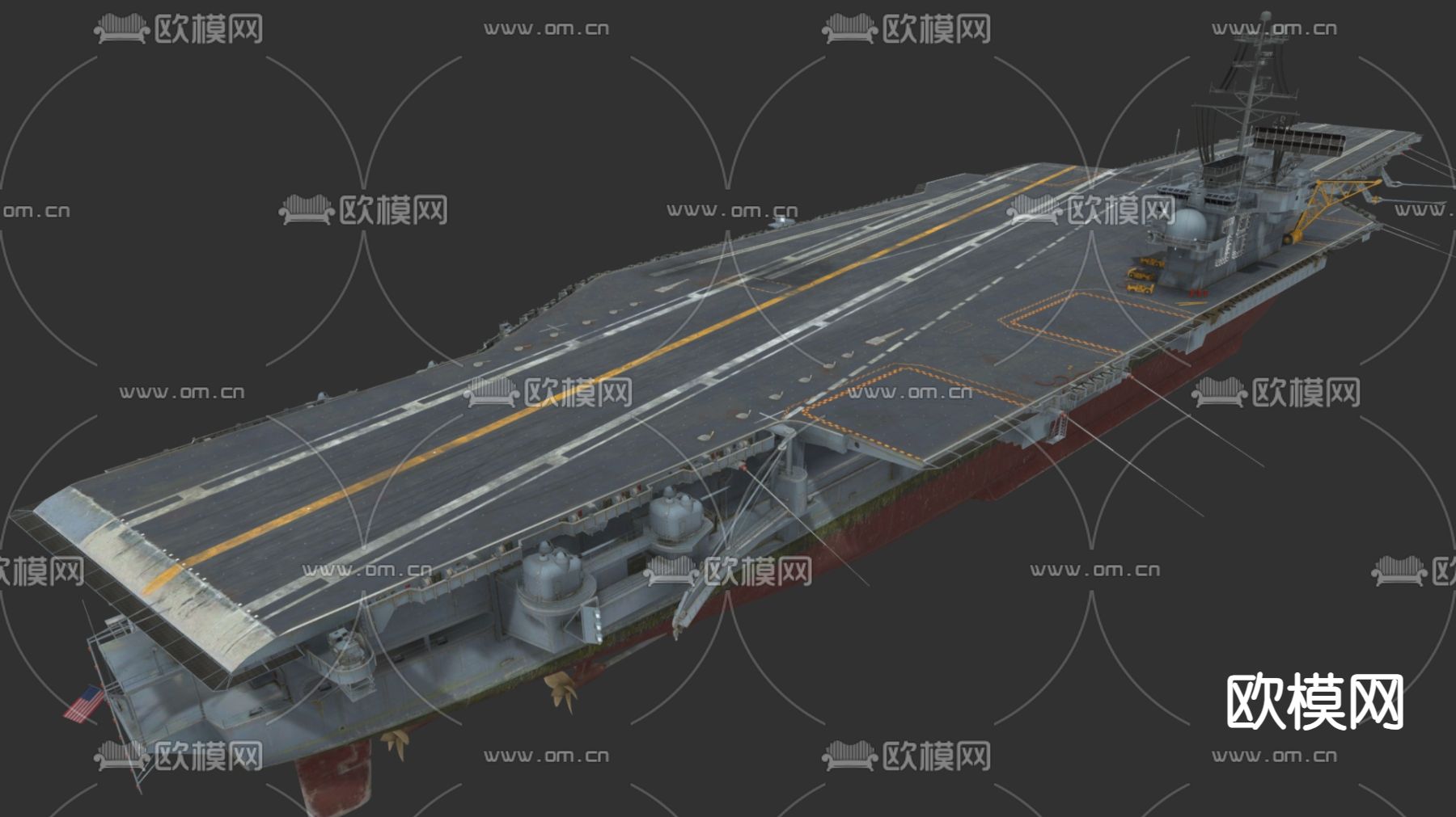 航空母舰 核动力军舰 航母su模型下载（渲染图3）