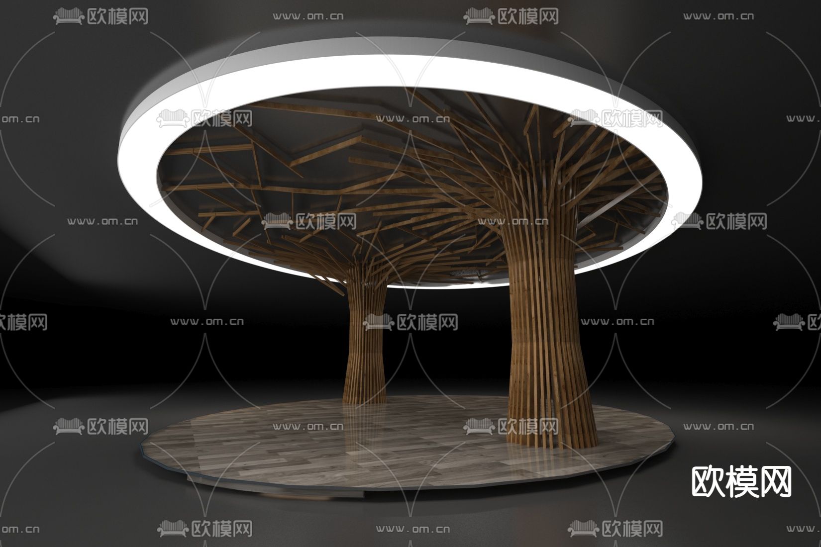异形柱子 装饰柱 树形柱3d模型下载（渲染图2）