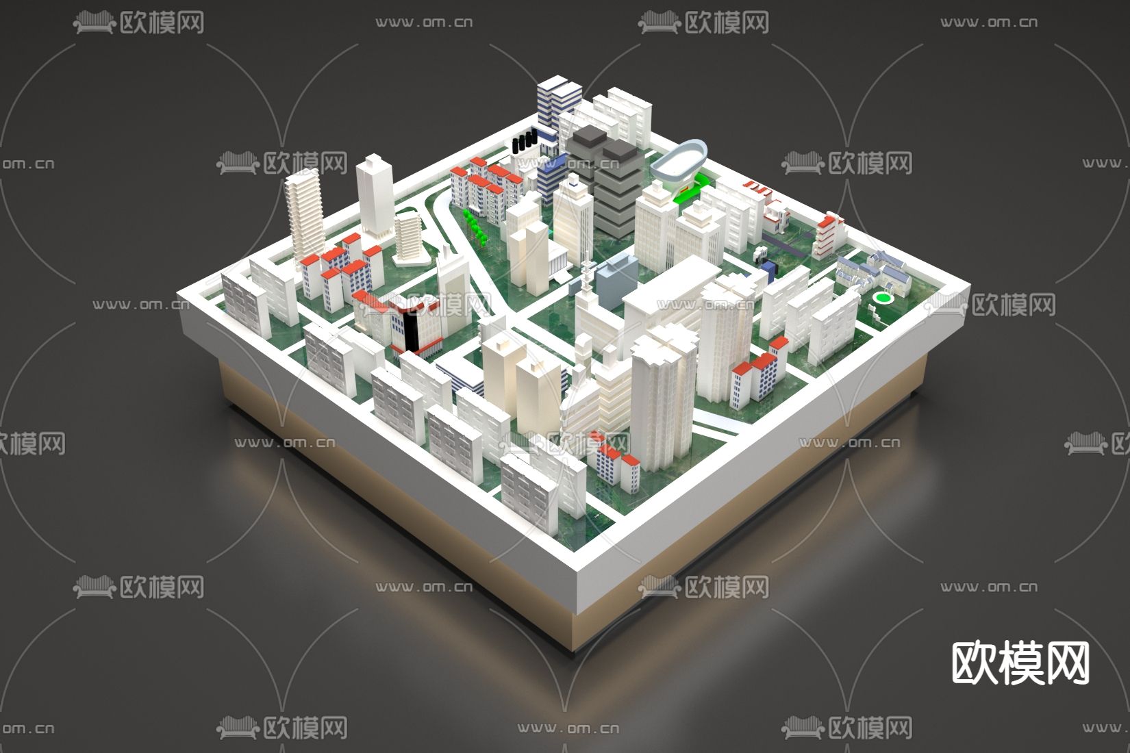 售楼处沙盘3d模型下载（渲染图1）