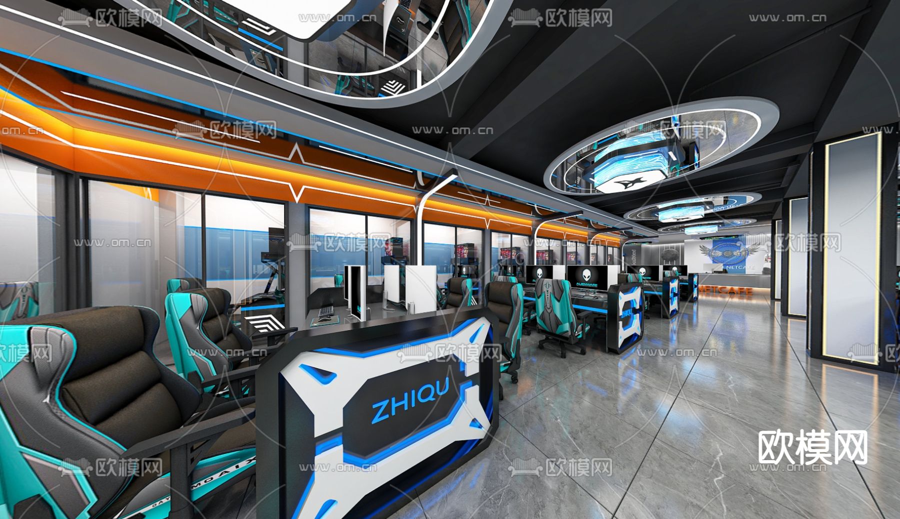 网吧 网咖3d模型下载（渲染图2）