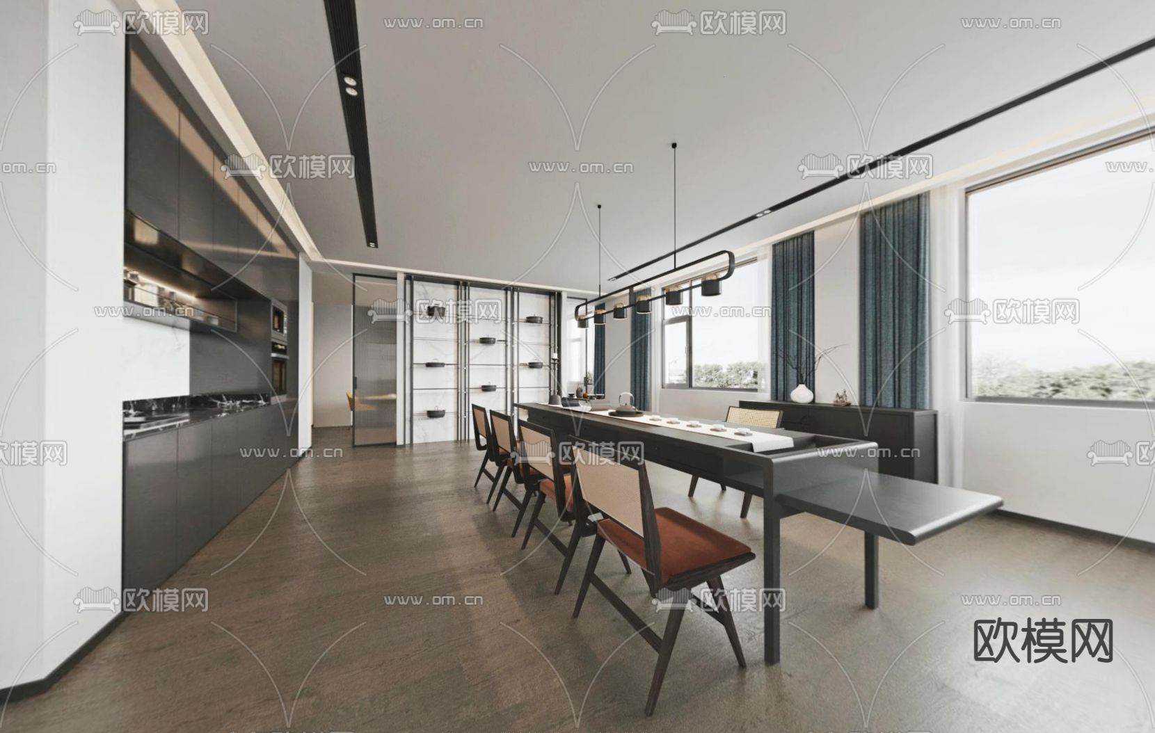 会所接待室3d模型下载（渲染图1）