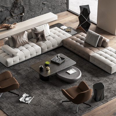 minotti 组合沙发su模型