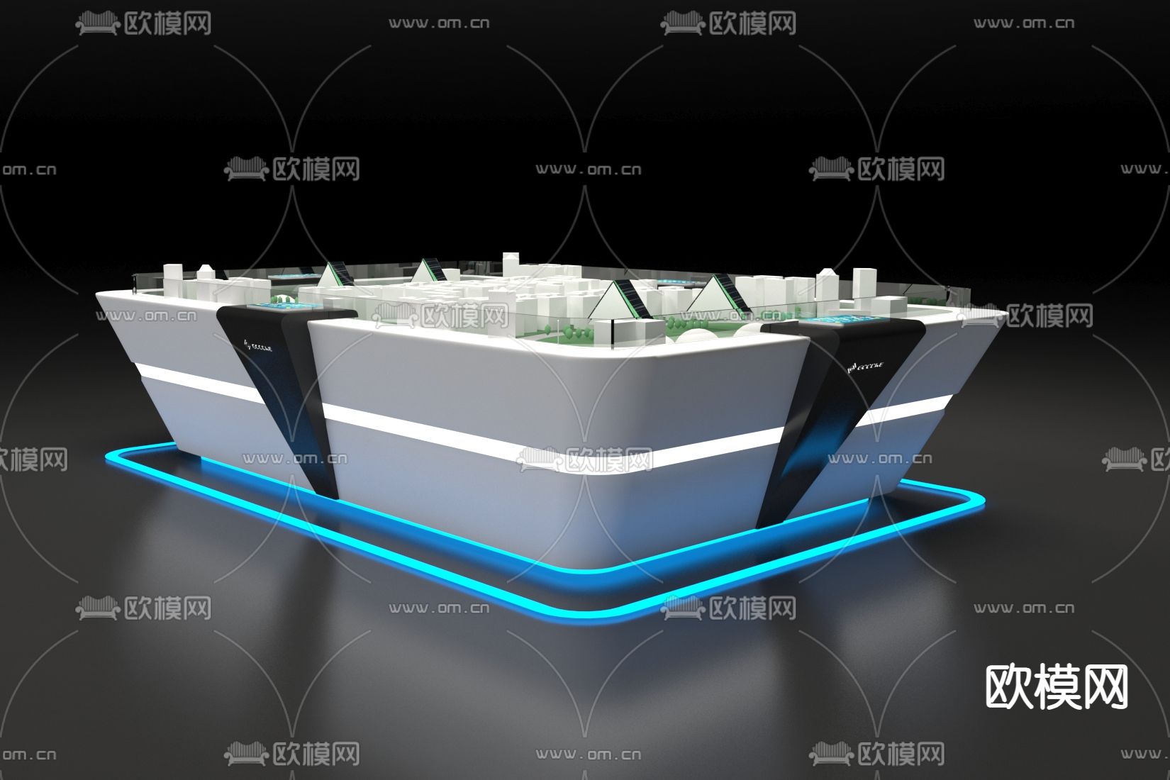 售楼处沙盘3d模型下载（渲染图2）