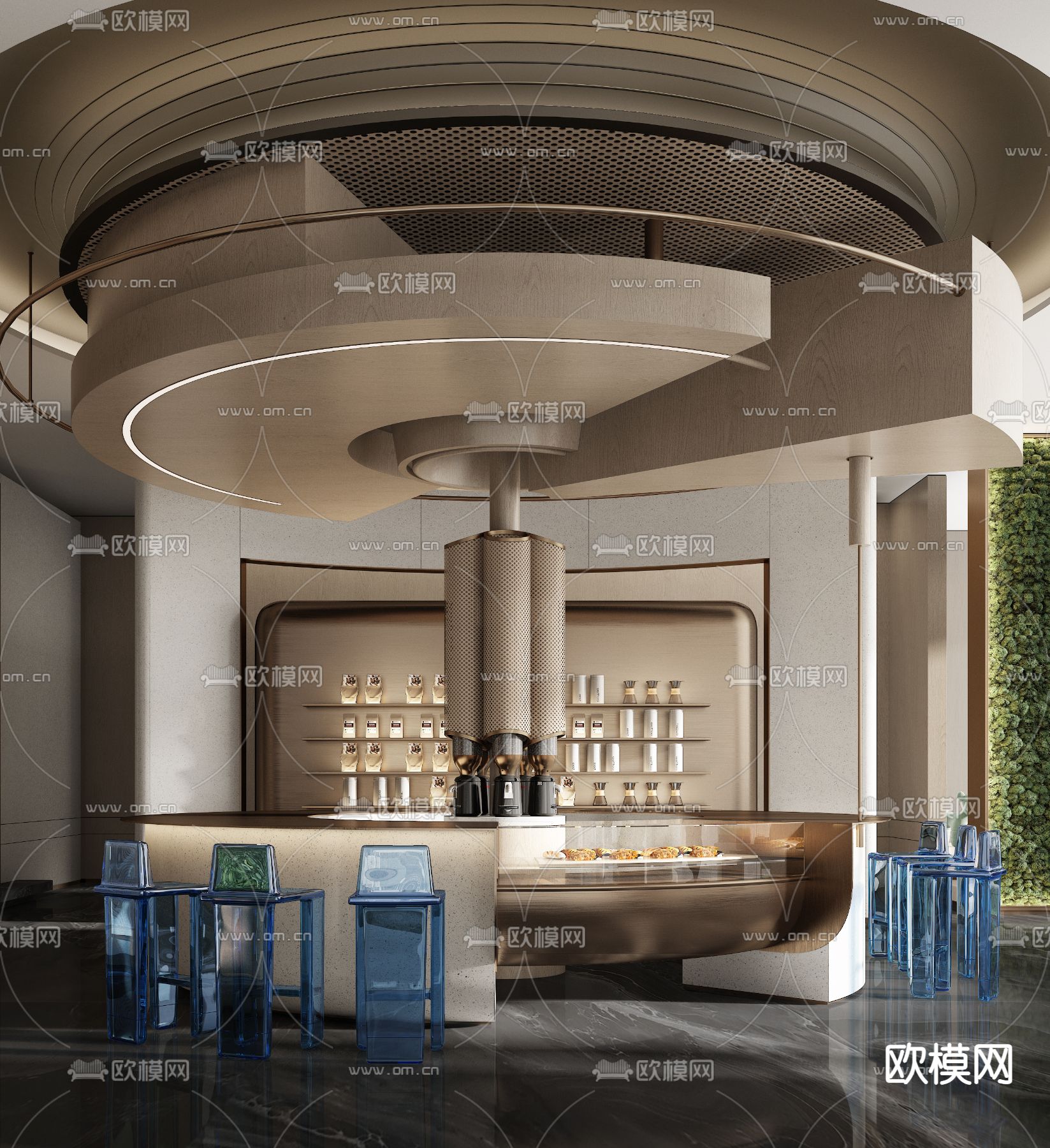 CCD现代售楼处 水吧台 咖啡区3d模型下载