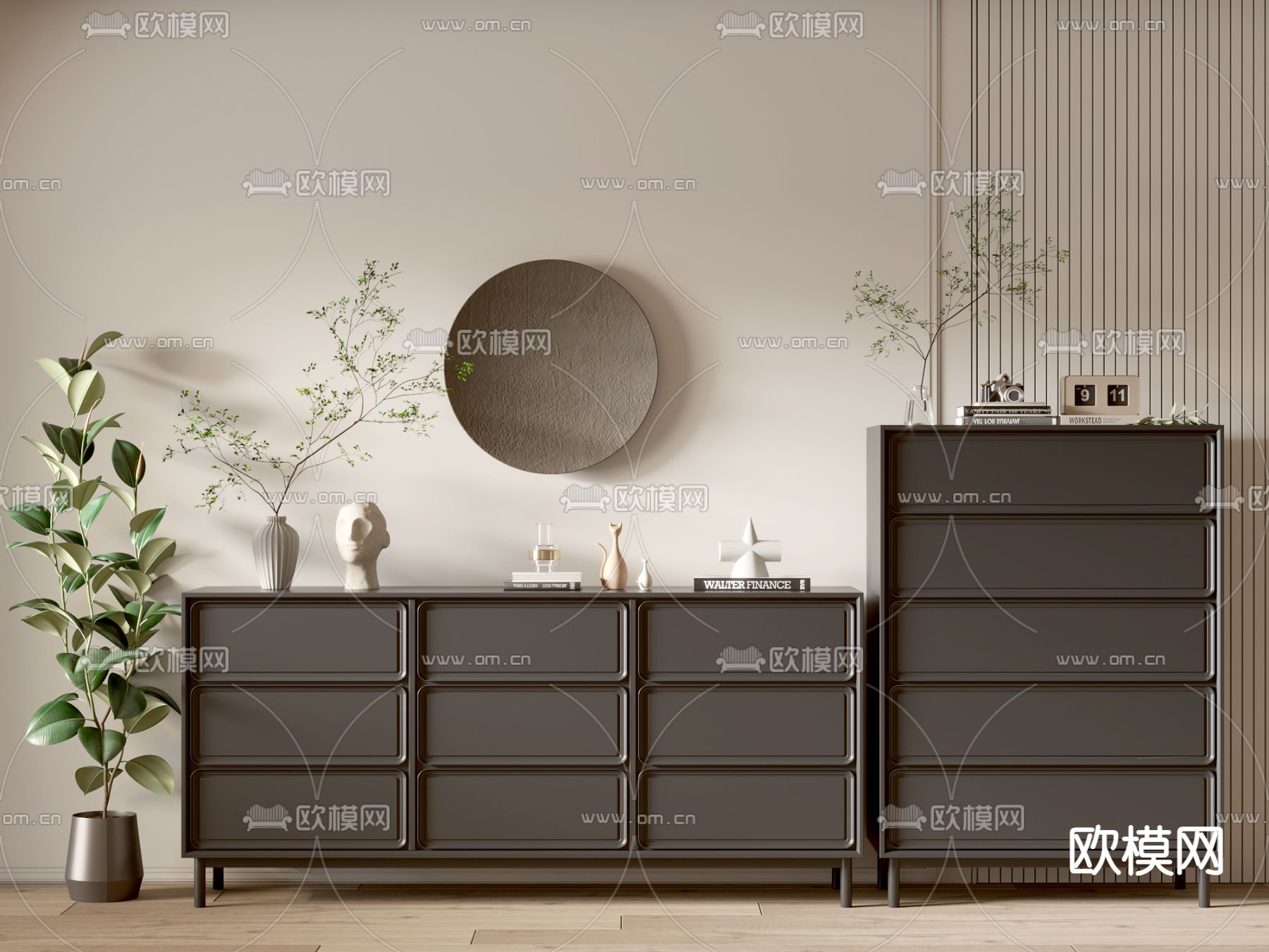 意式玄关柜 斗柜su模型