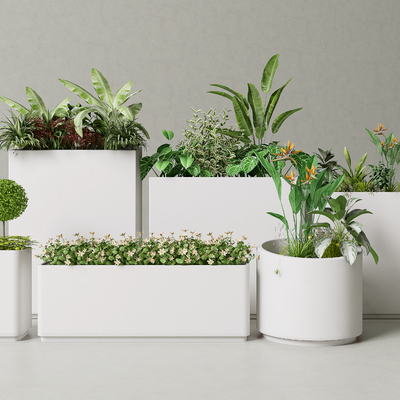  植物堆 花箱 花坛su模型 