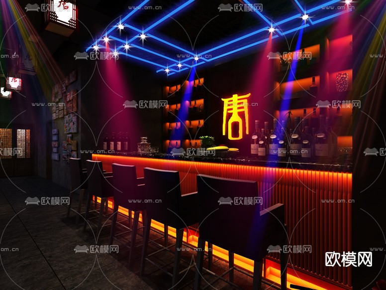 现代酒吧3d模型下载(渲染图4)