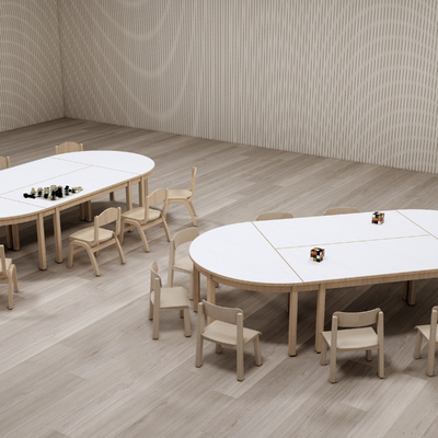  现代幼儿园桌椅 儿童桌椅su模型 