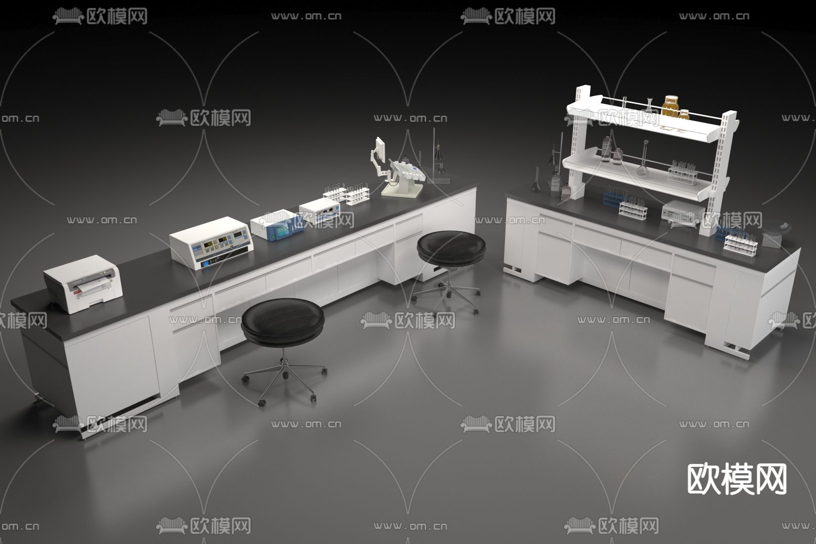 展柜 实验台3d模型下载（渲染图1）