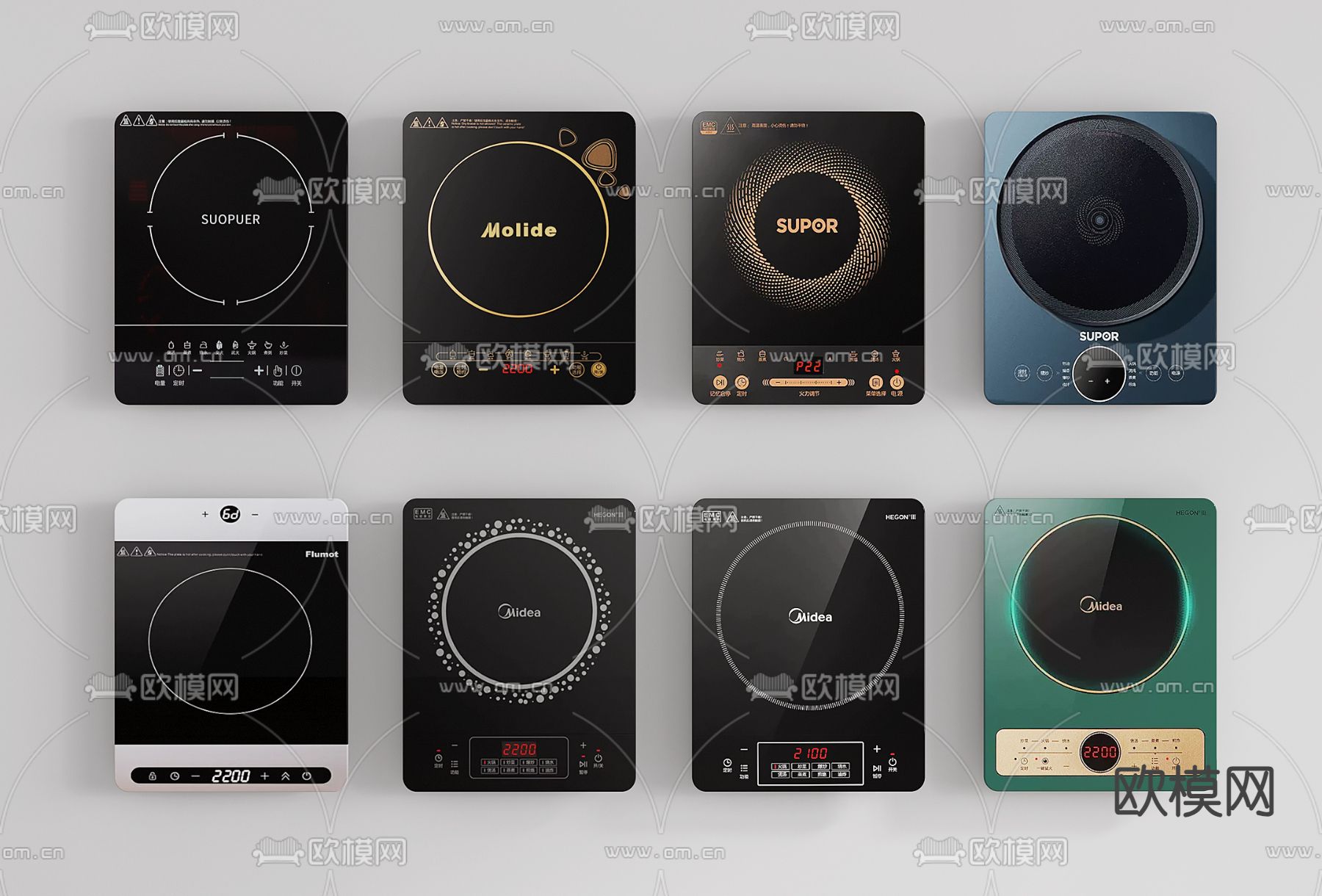 嵌入式电磁炉 电磁灶3d模型下载