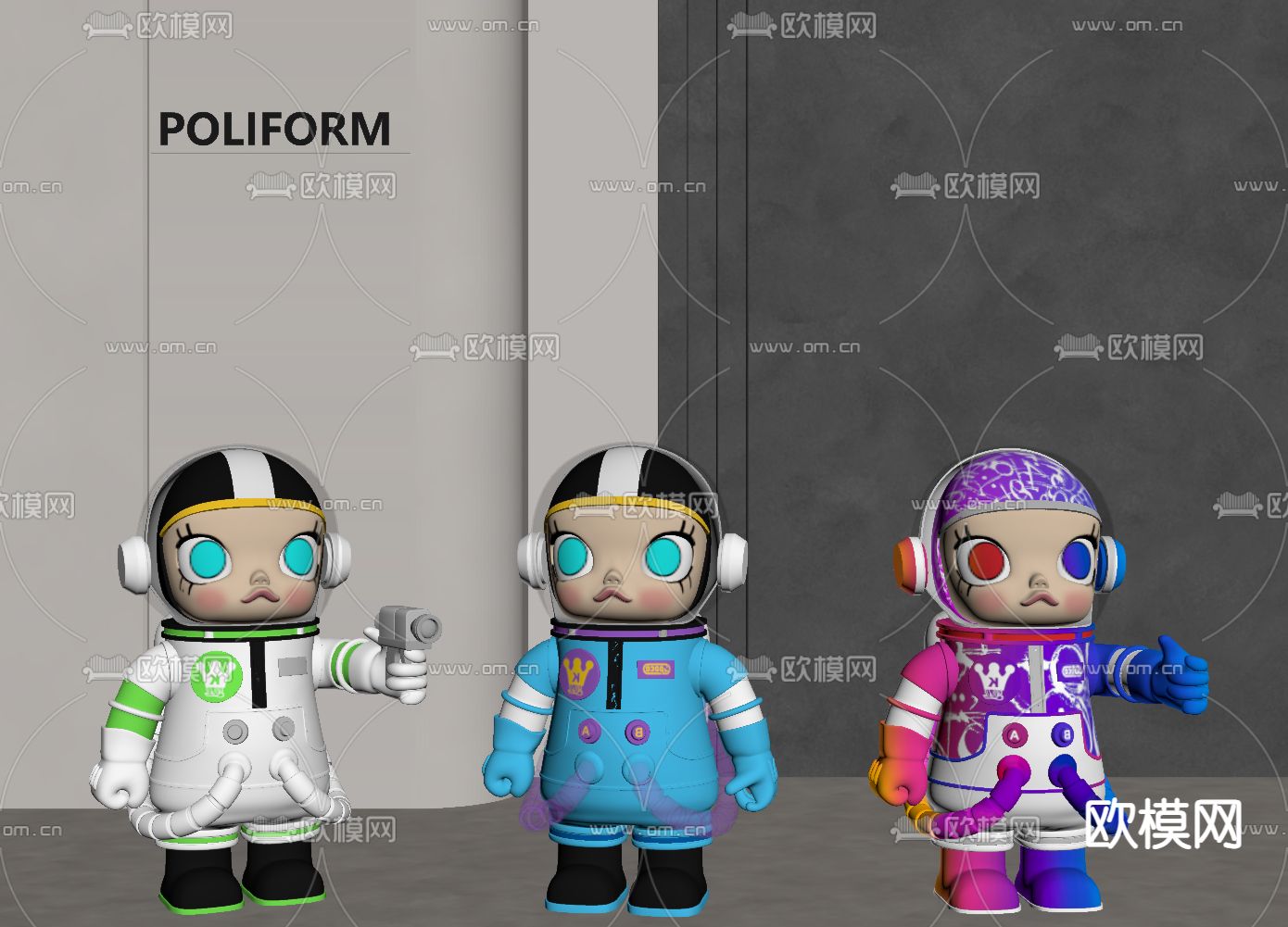 潮玩 玩偶 雕塑su模型下载（渲染图1）