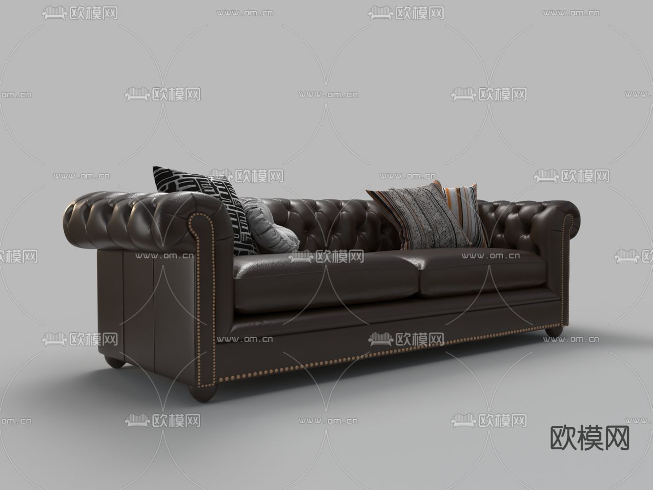 双人沙发 皮革沙发3d模型下载