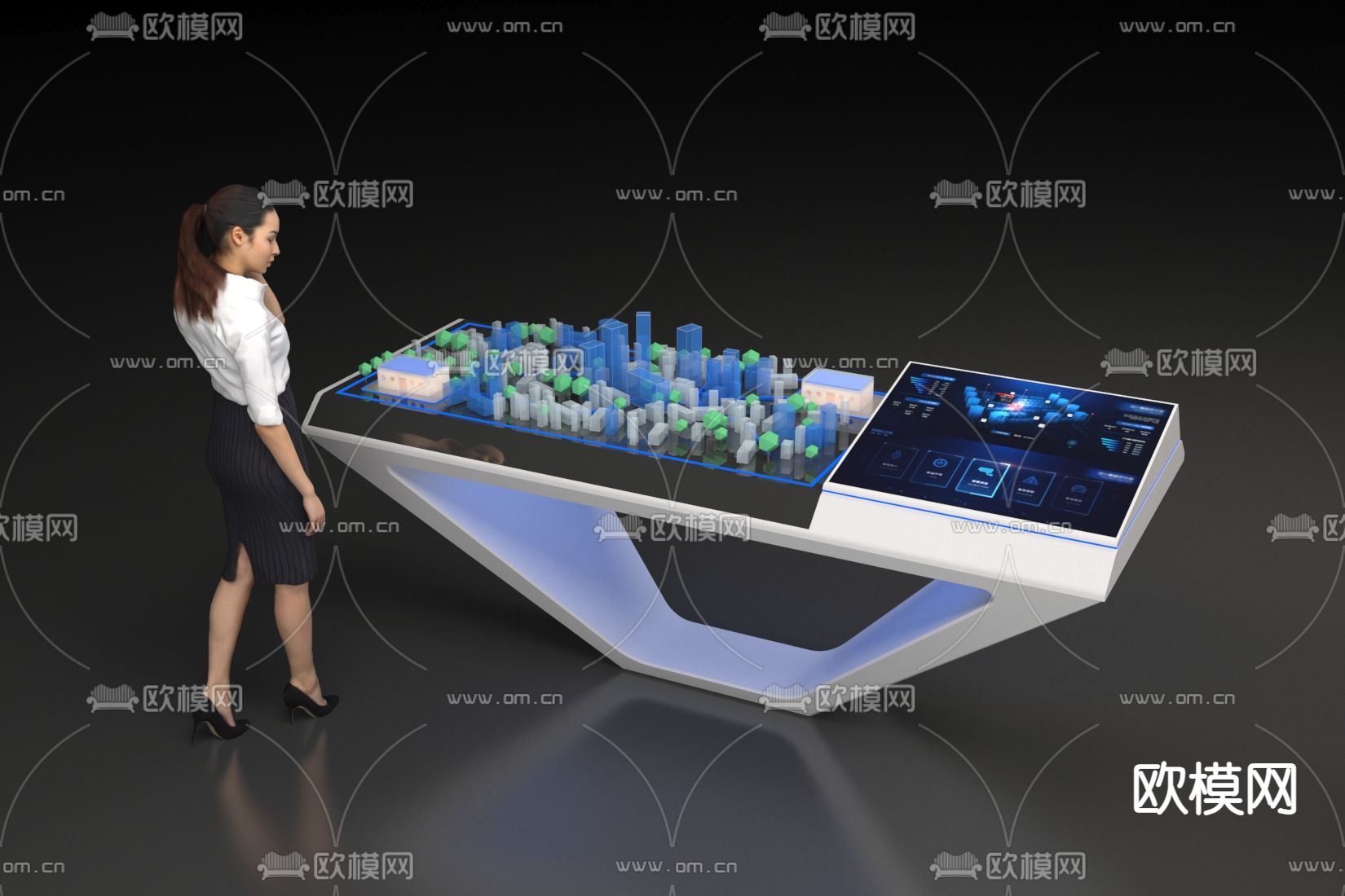 售楼处沙盘3d模型下载（渲染图2）