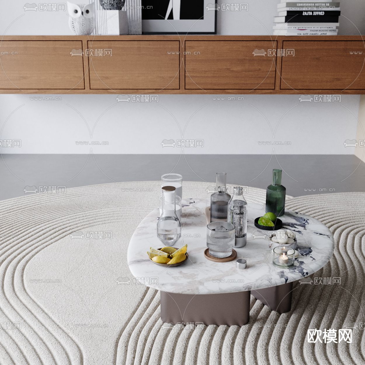 现代茶几 大理石茶几3d模型下载