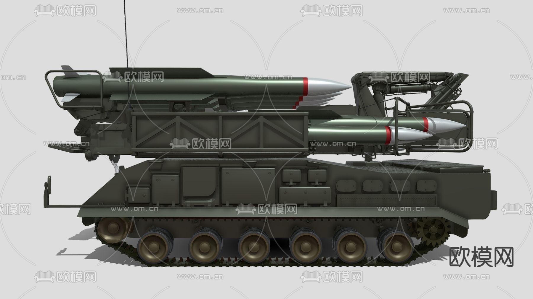 现代车载火箭弹3d模型下载（渲染图1）