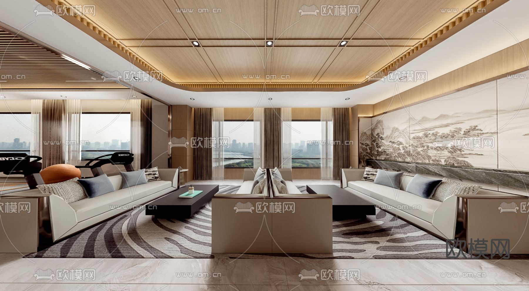 会所走廊 过道3d模型下载（渲染图7）