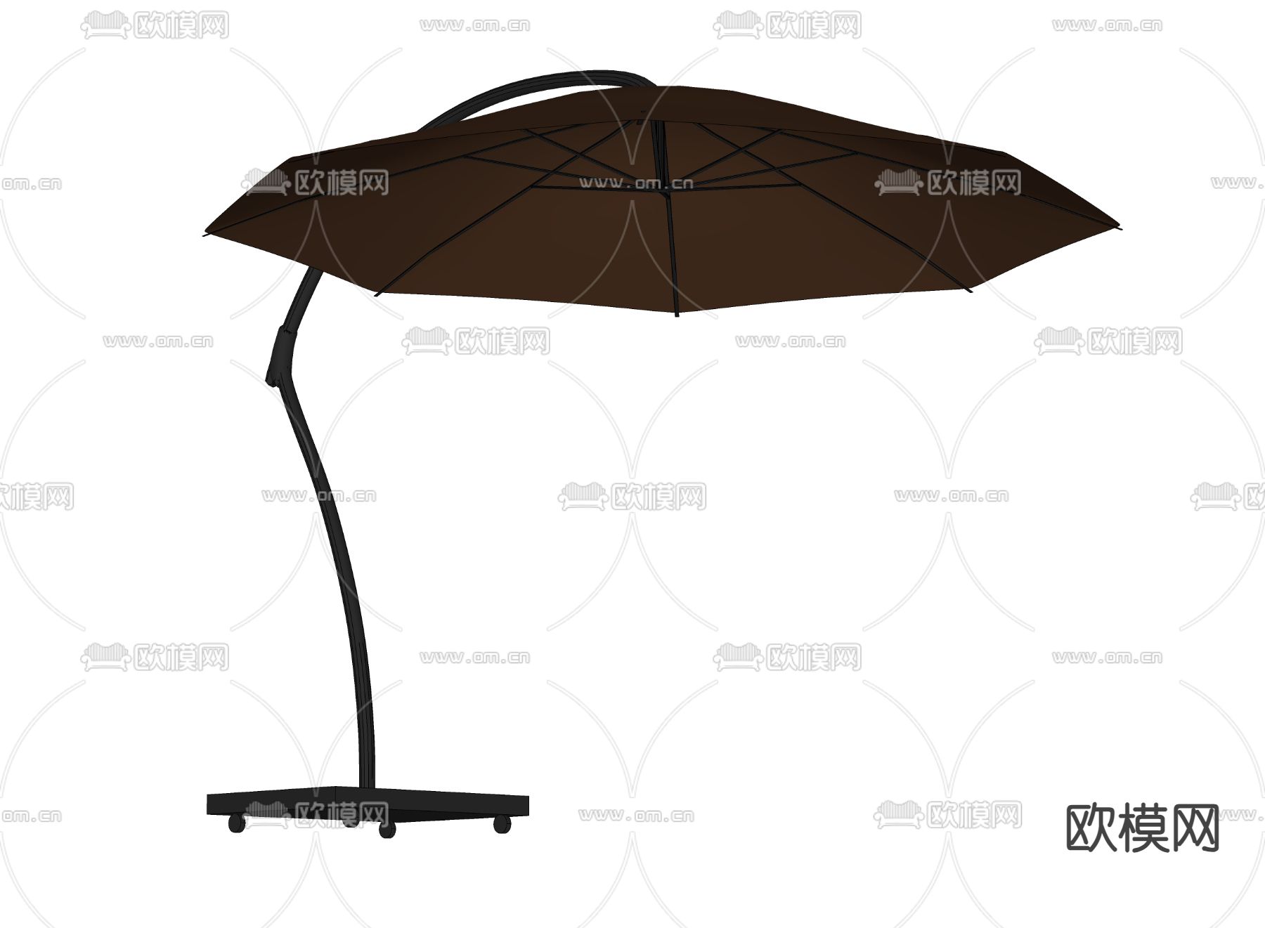 现代遮阳伞 太阳伞su模型