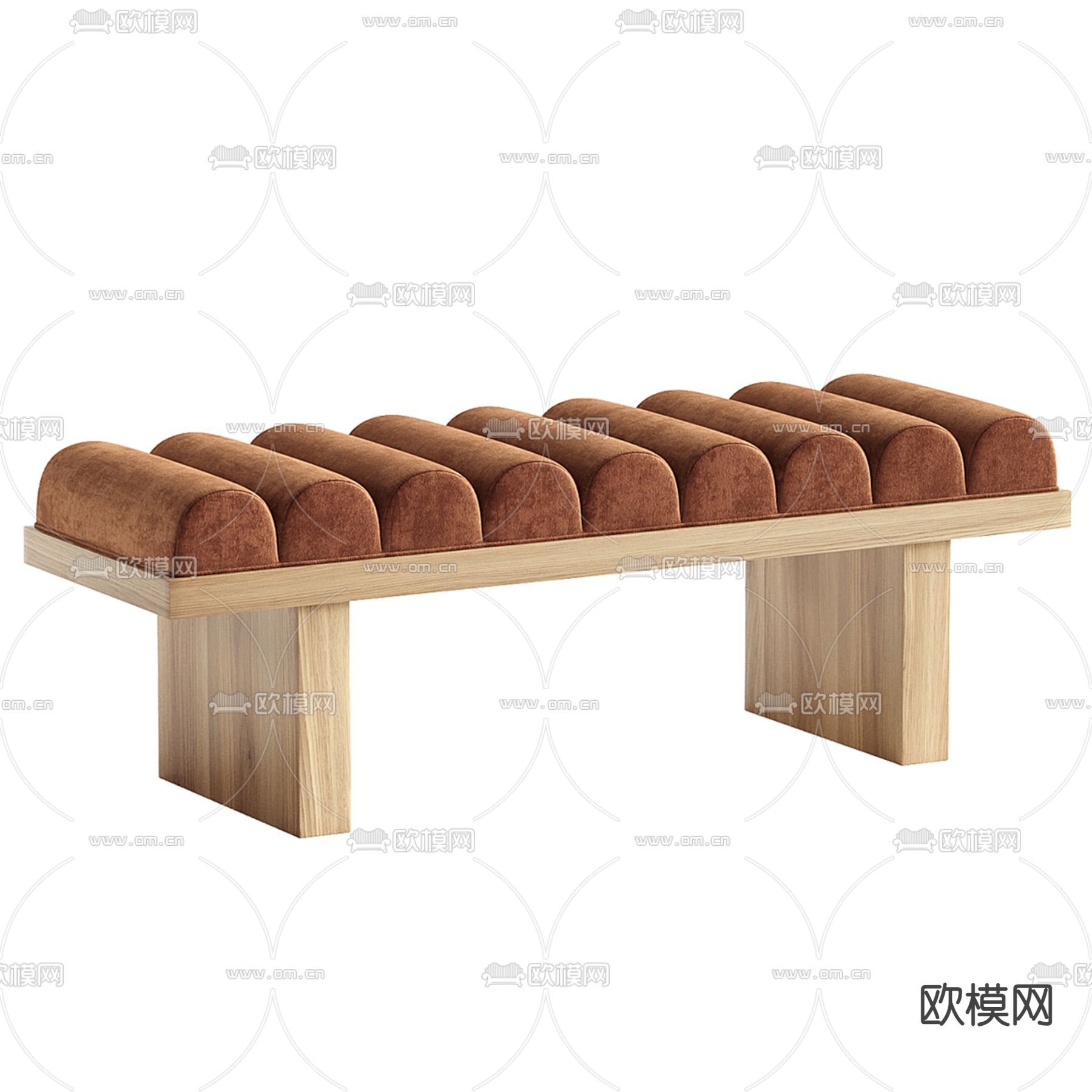 侘寂长凳 沙发凳su模型下载（渲染图2）