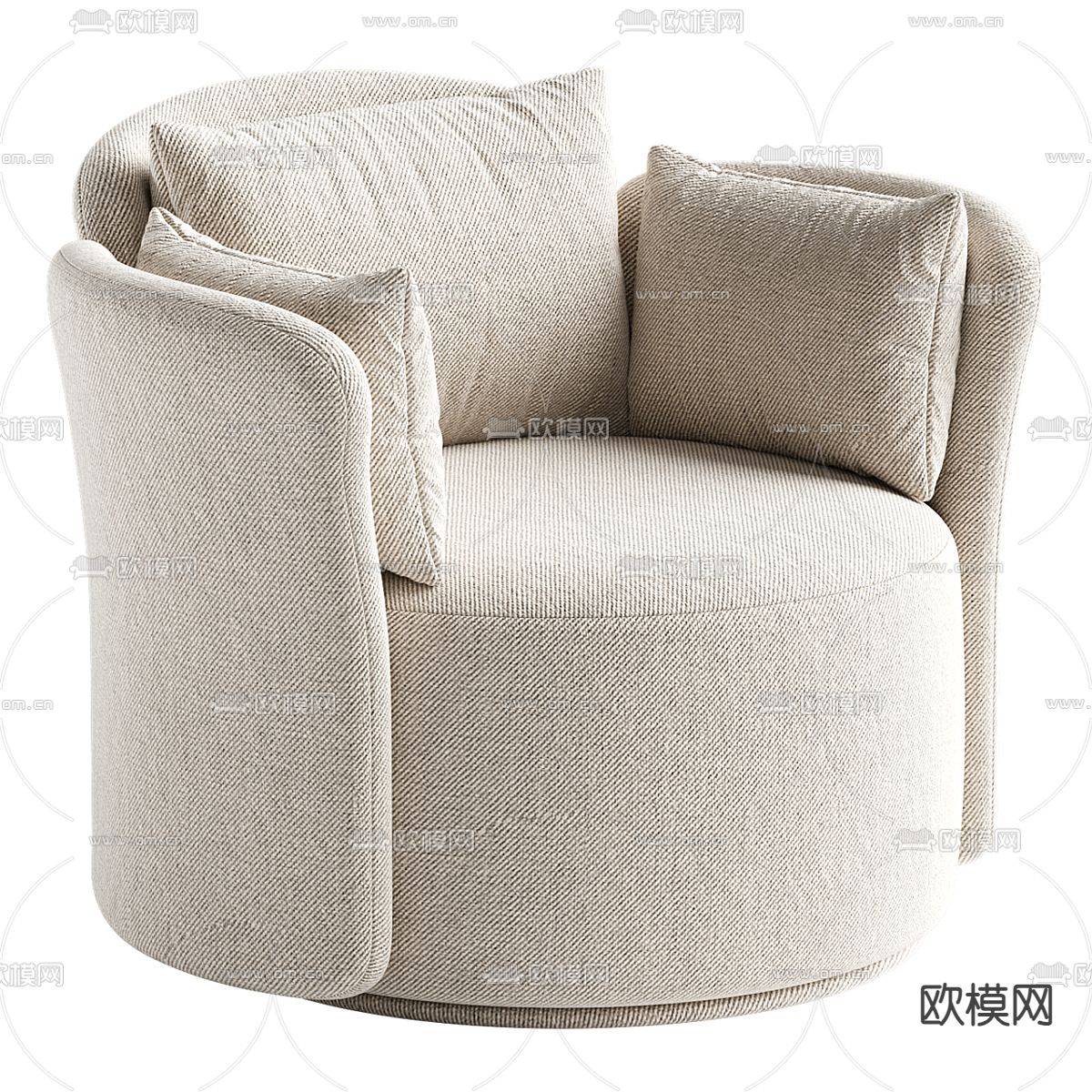 现代单人沙发 3d模型下载