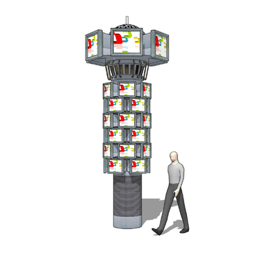  标识牌 导视系统su模型 