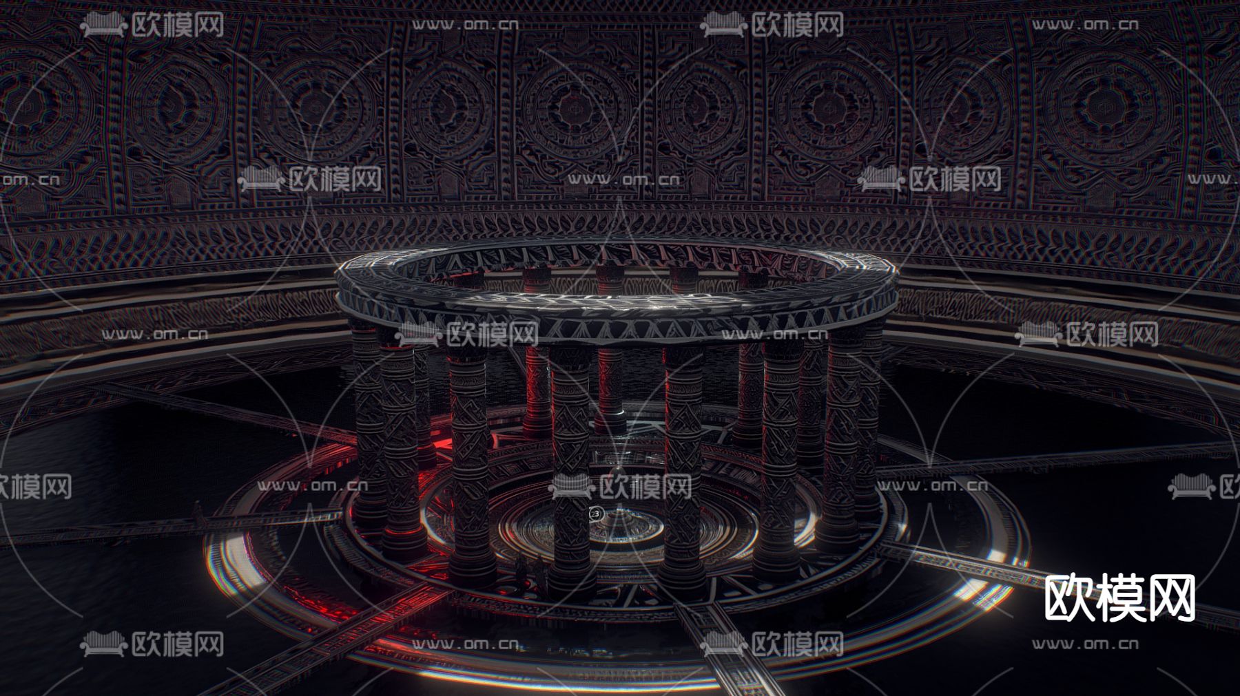 欧式中世纪寺庙3d模型下载（渲染图1）