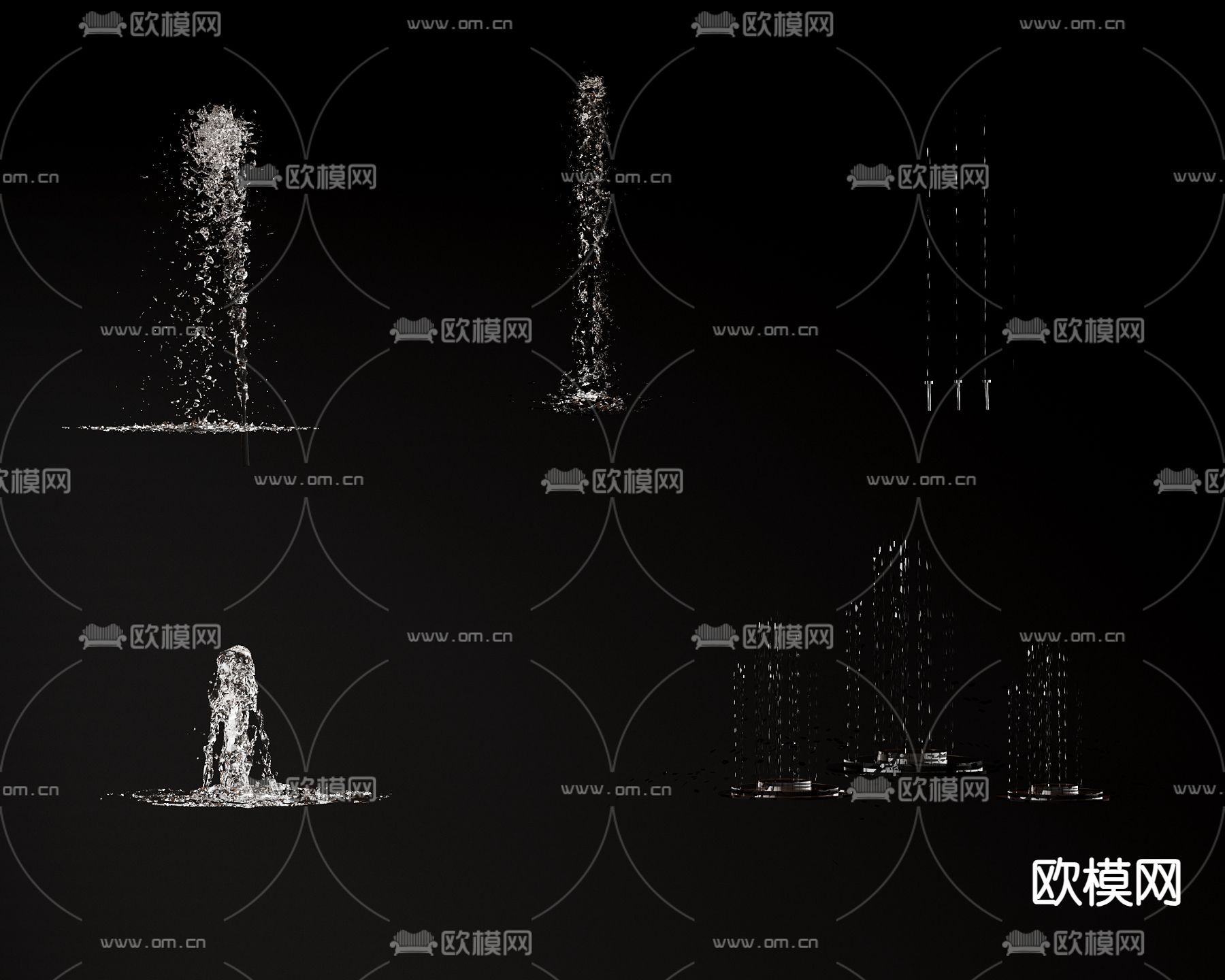 喷泉 流水 跌水3d模型下载