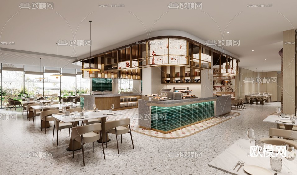 自助餐廳 酒店餐廳3d模型下載