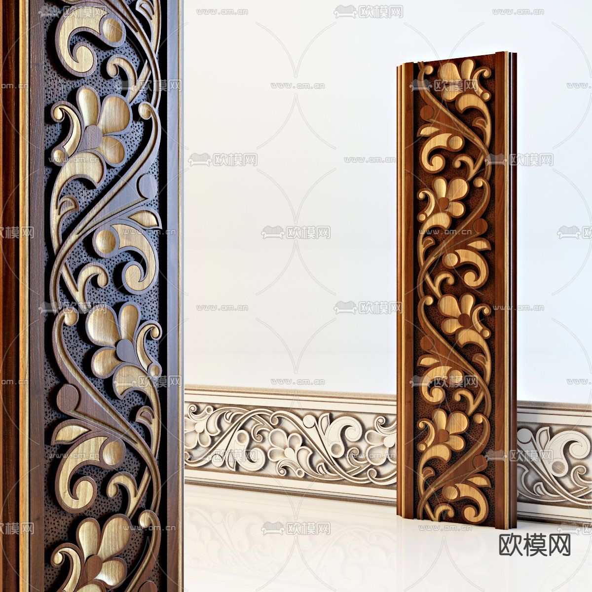 简欧角线 雕花3d模型下载