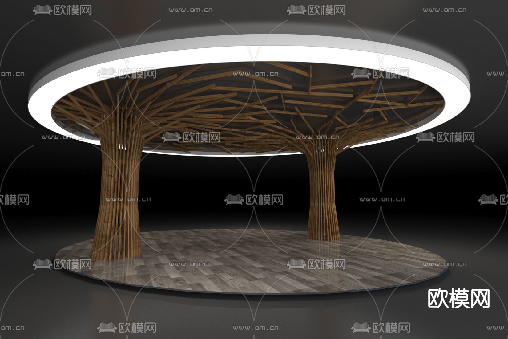 异形柱子 装饰柱 树形柱3d模型下载（渲染图1）