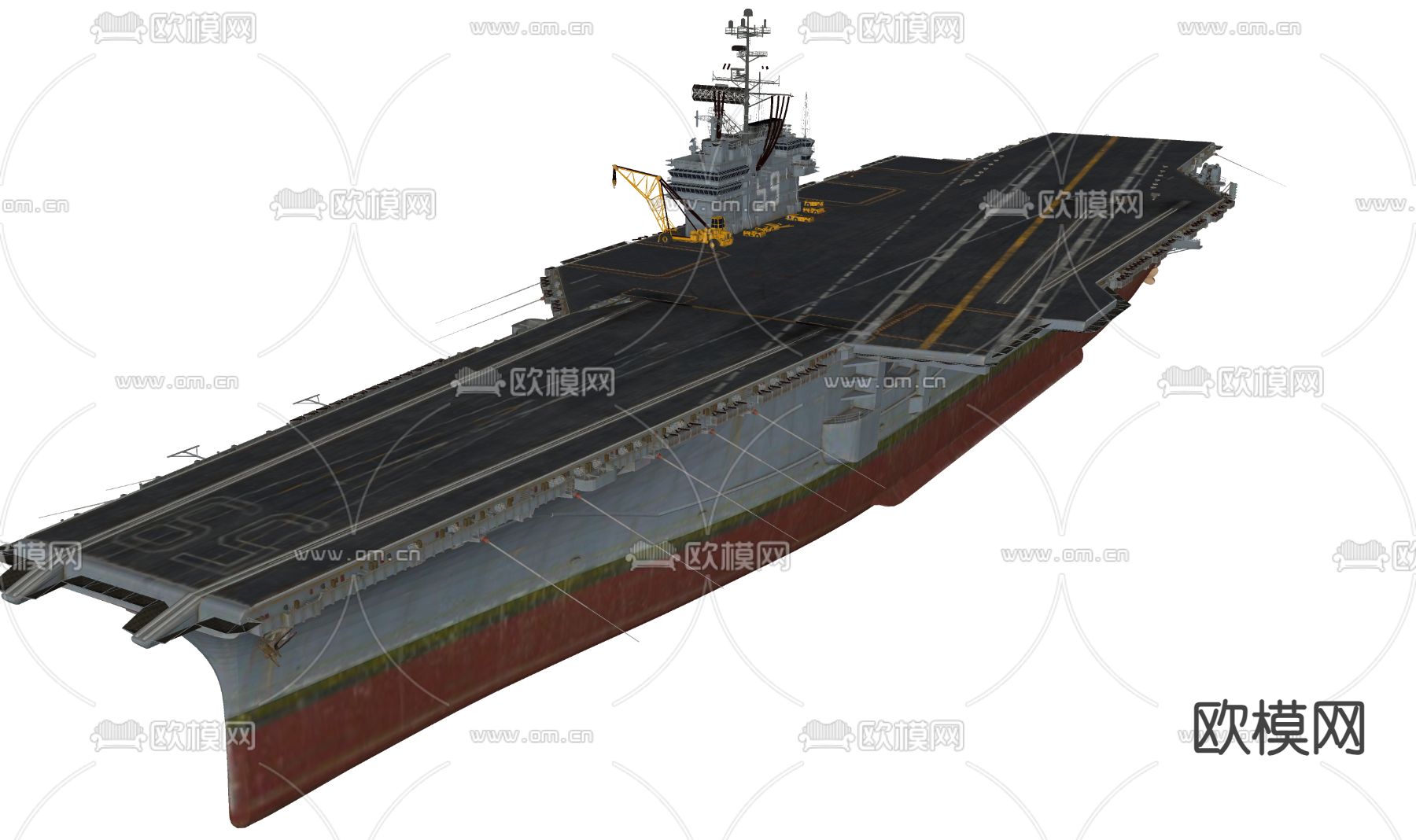 航空母舰 核动力军舰 航母su模型下载（渲染图1）