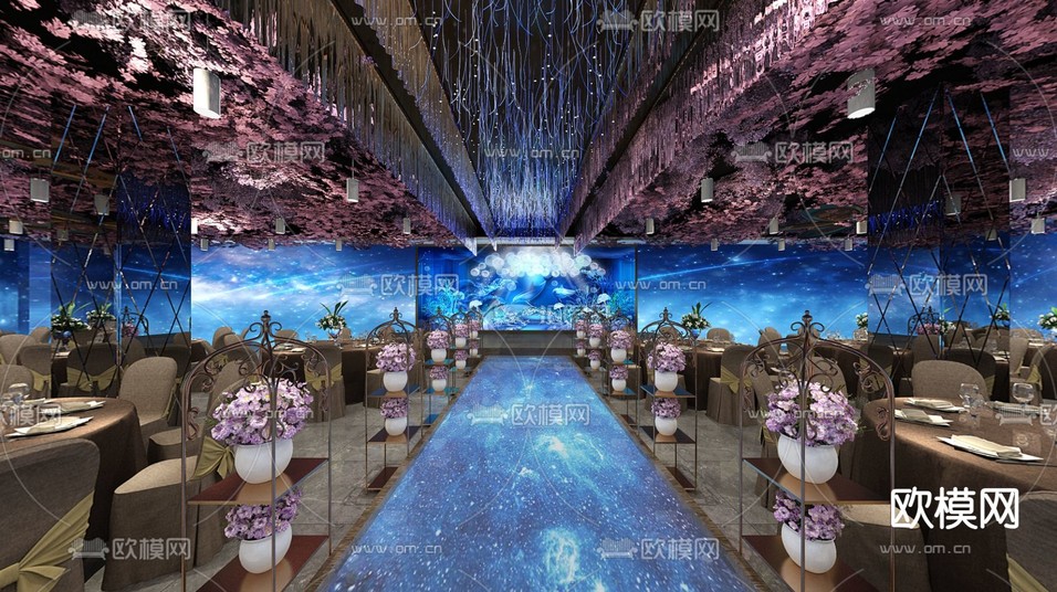酒店宴会厅3d模型下载_ID15319948_3dmax免费模型-欧模网