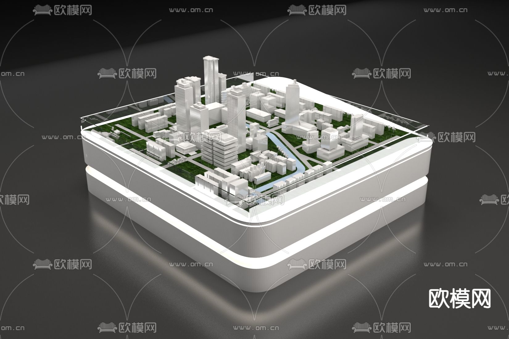 售楼处沙盘3d模型下载（渲染图1）