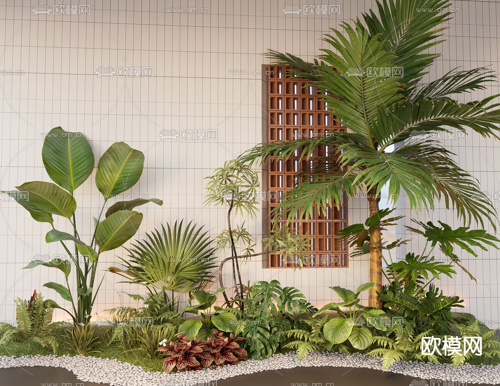 花境植物堆 灌木su模型下载（渲染图2）