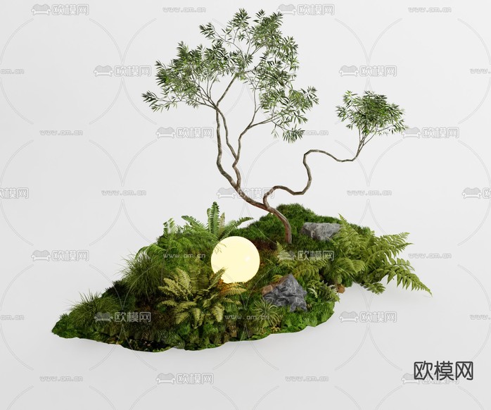 植物组合 绿植堆 绿植造景3d模型下载