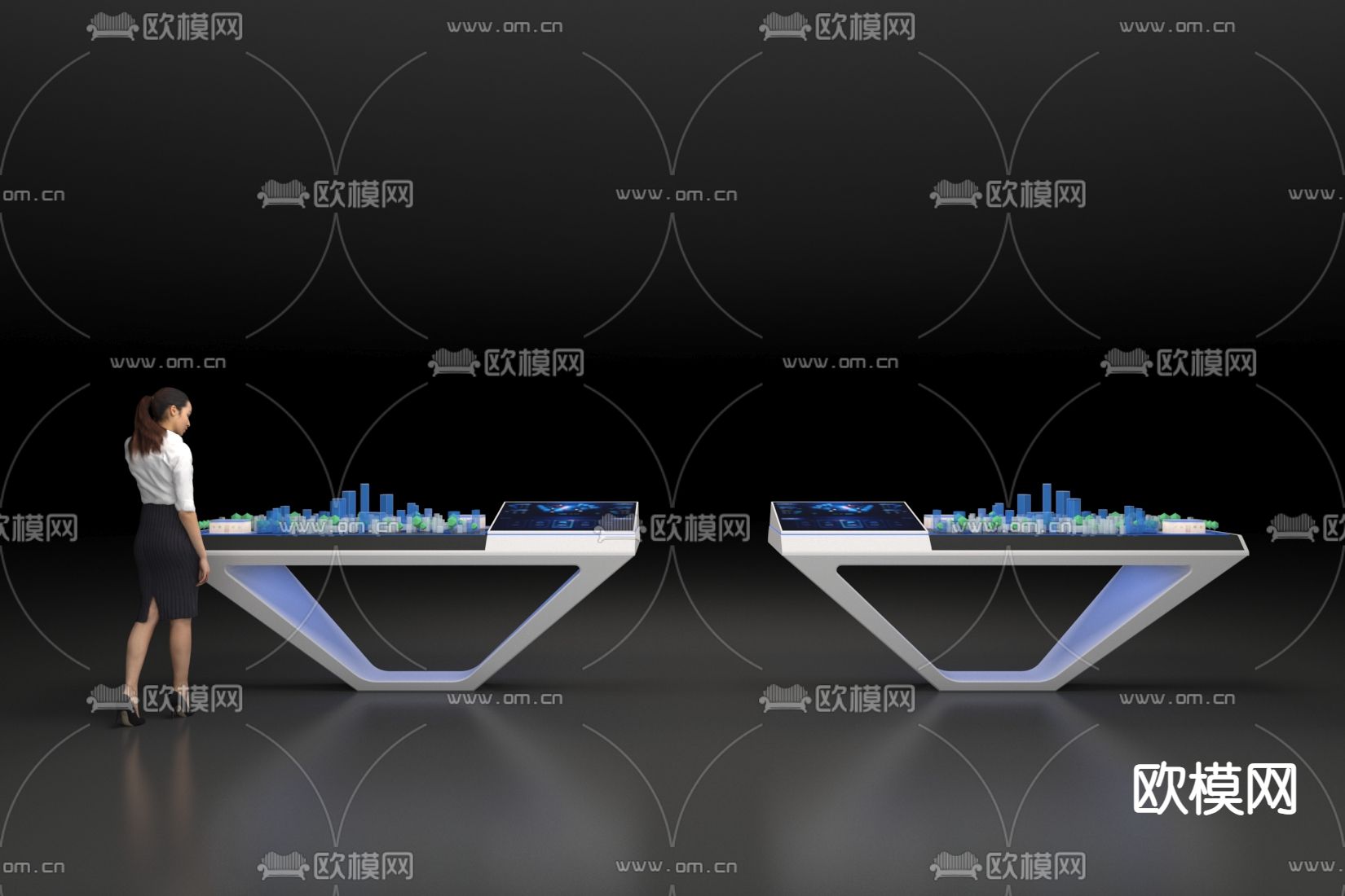 售楼处沙盘3d模型下载（渲染图1）