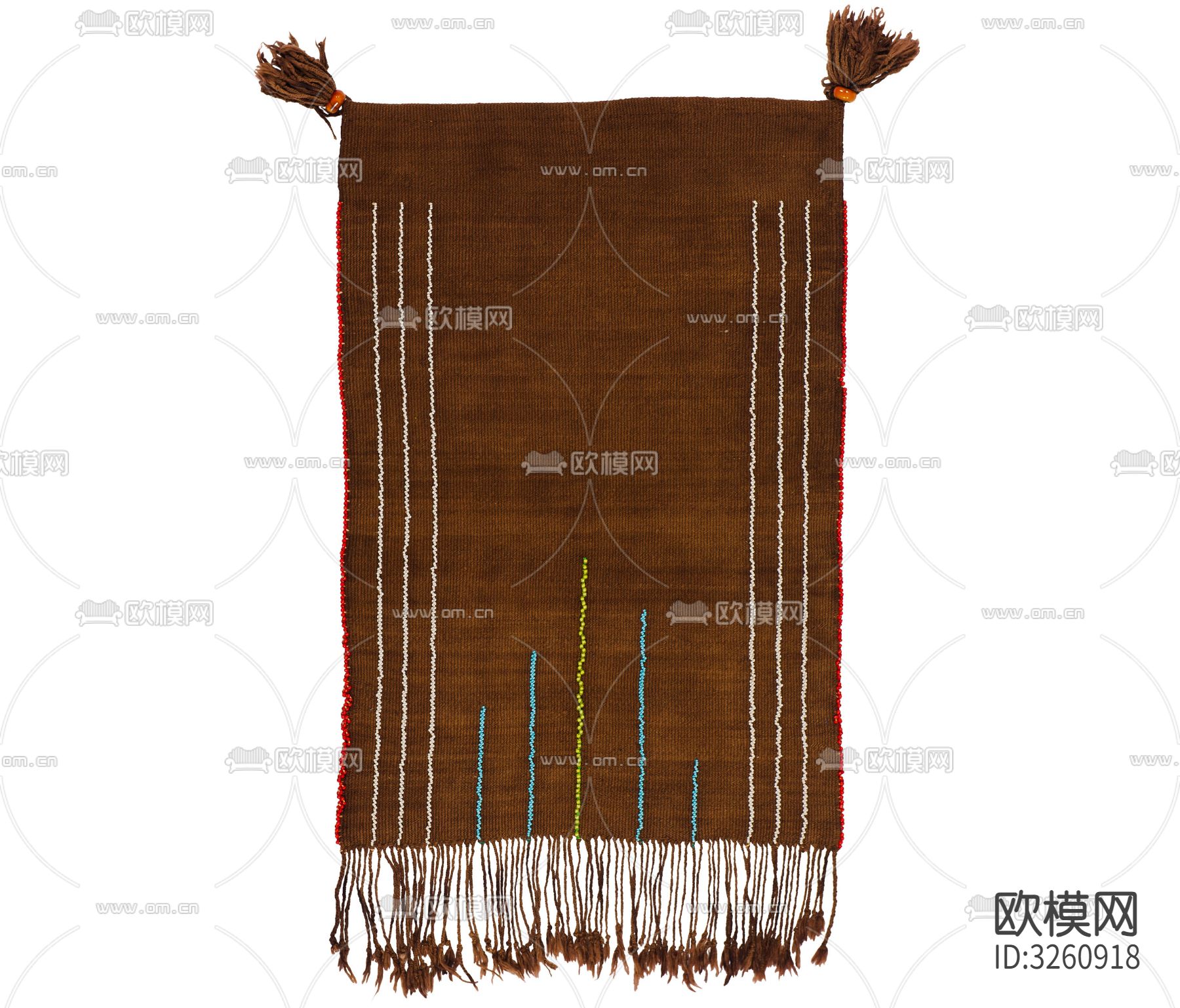 咖色流苏地毯贴图下载