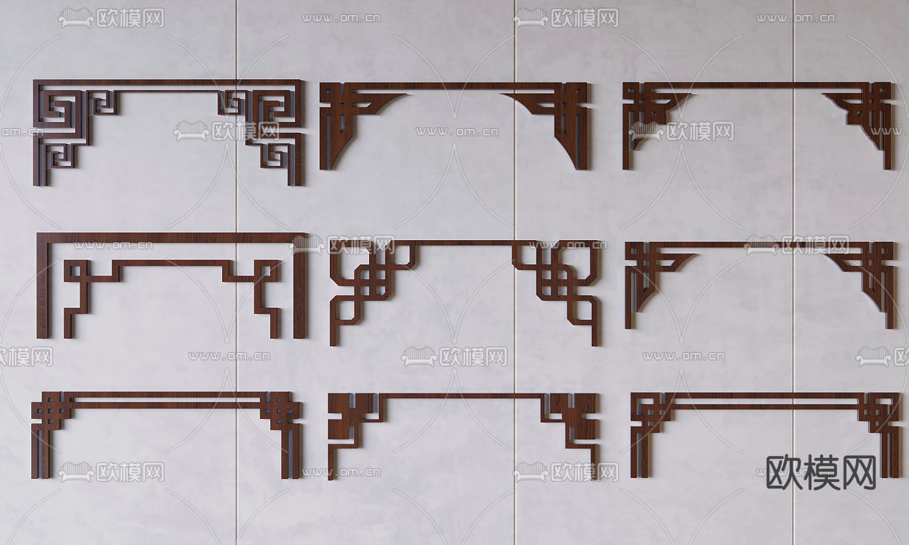 中式雕花 角花 镂空雕花su模型下载（渲染图2）