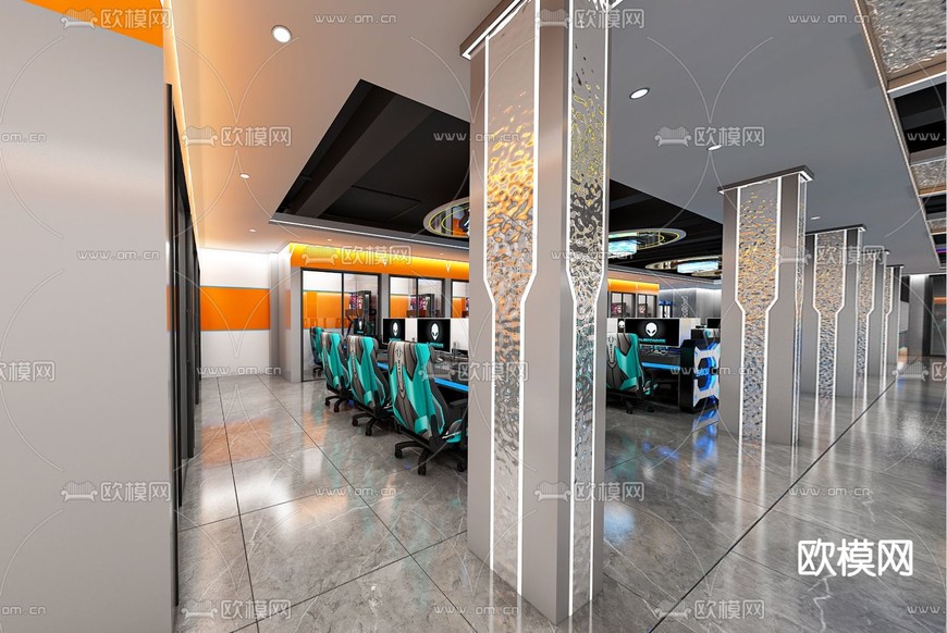 现代网吧 网咖3d模型下载(渲染图5)