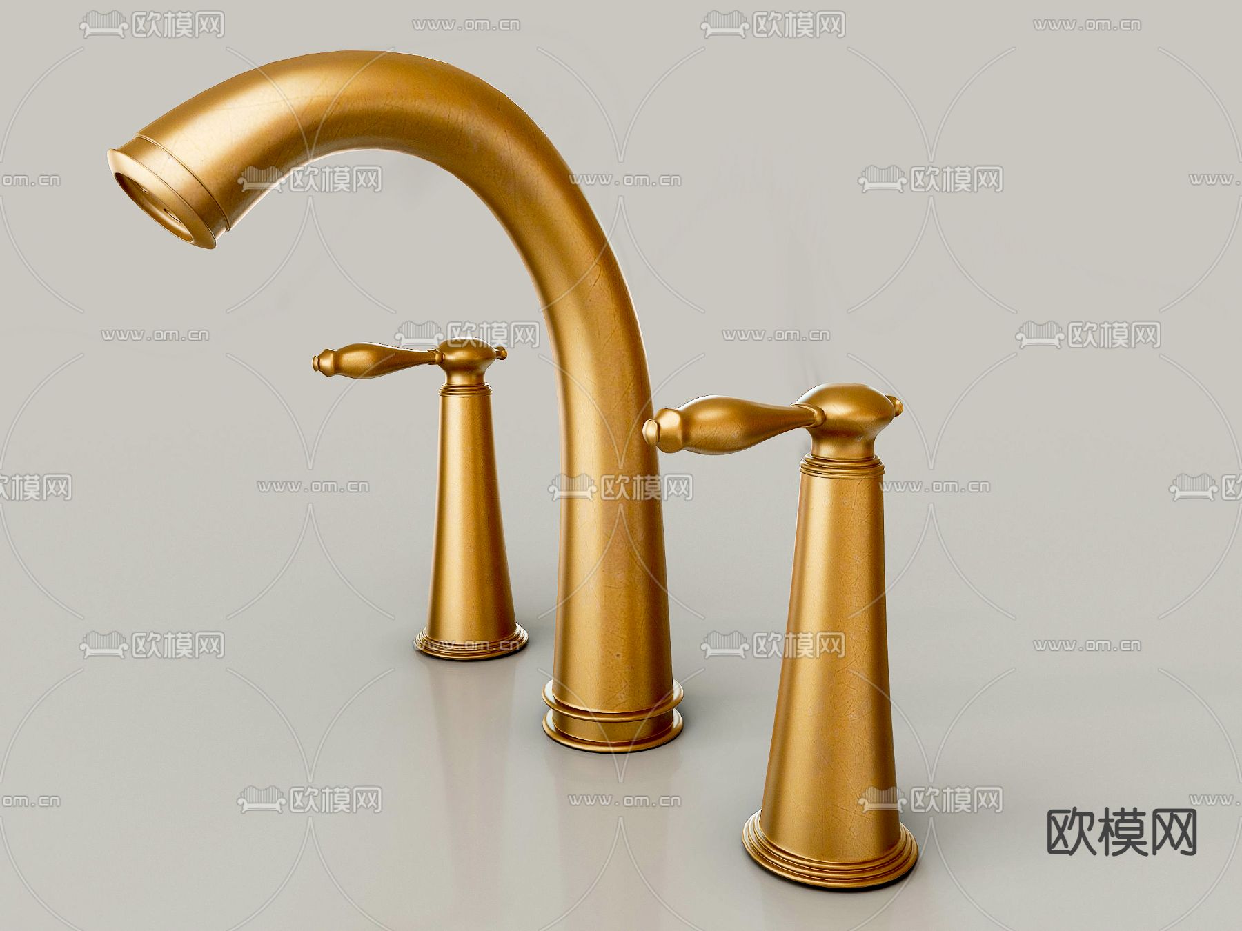 欧式复古水龙头su模型下载（渲染图2）