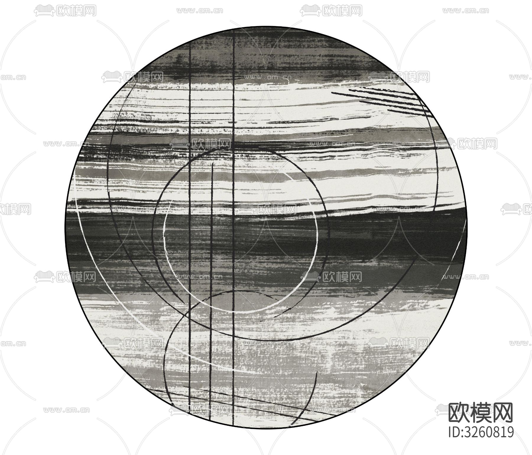 黑白几何圆地毯贴图下载