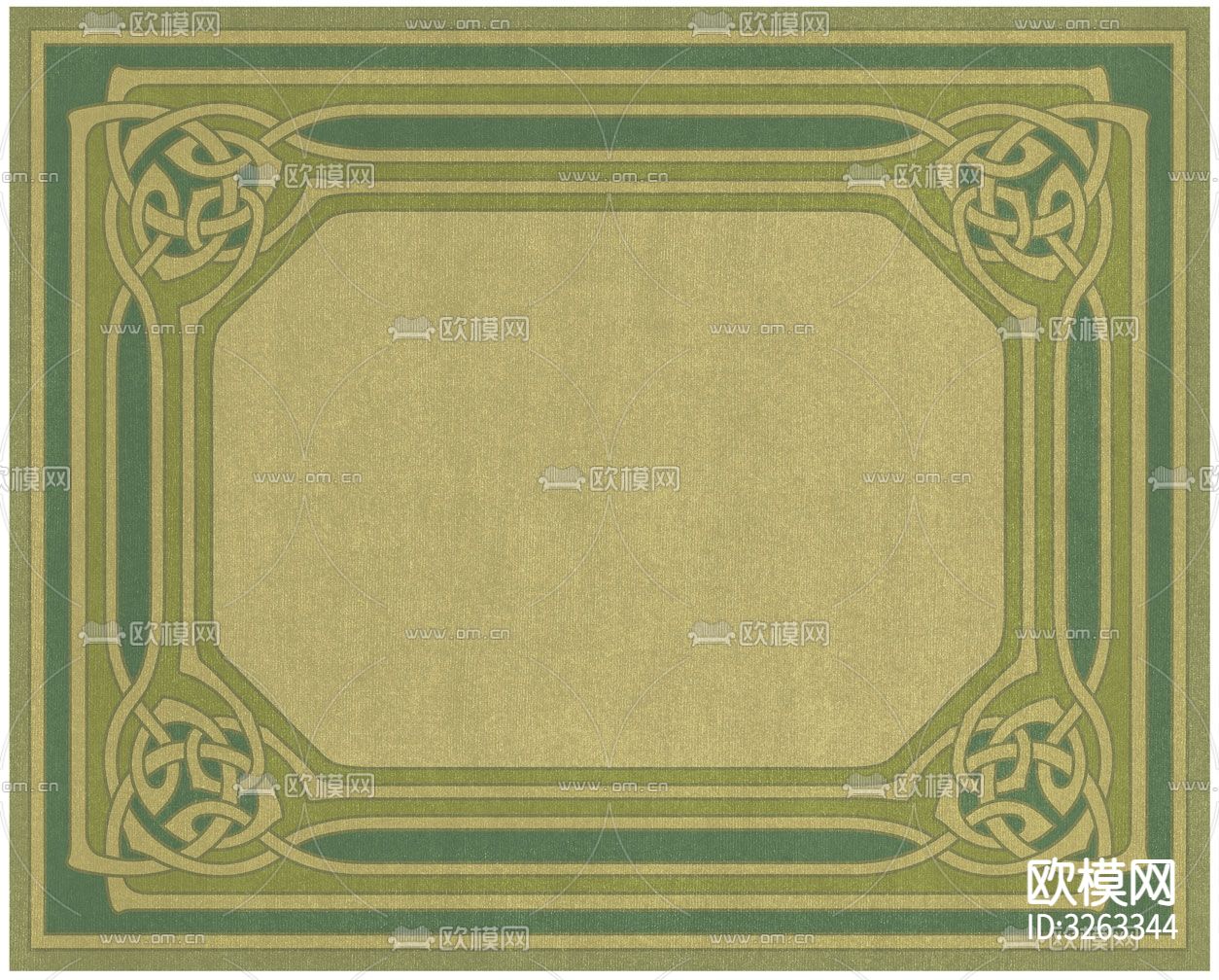雅致绿色欧式风格地毯贴图下载