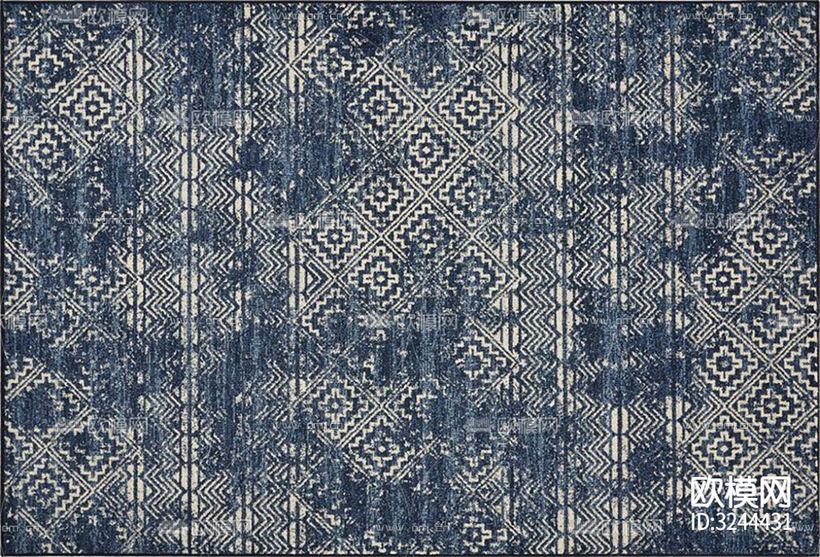 新中式图案地毯贴图下载